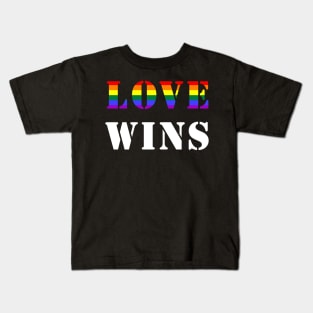 Love Wins LGBT Rainbow Flag Kids T-Shirt